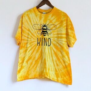 Colortone Tie-Dye Bee Kind T-shirt Yellow Orange XL